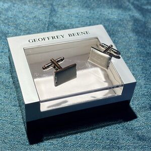 Geoffrey Beene Elegant Silver Cufflinks